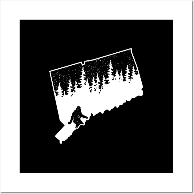 Connecticut Bigfoot Gift Wall Art by Tesszero